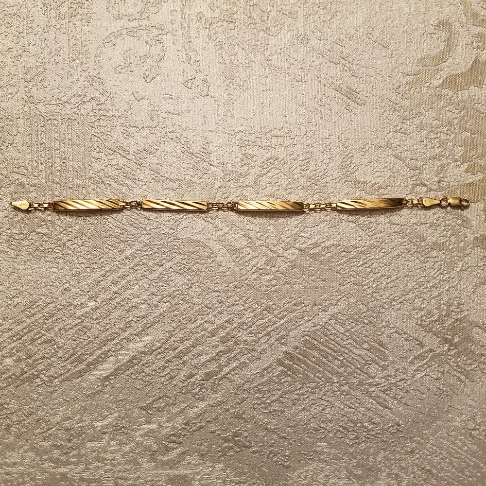 14kt Gold Bar and Link Bracelet